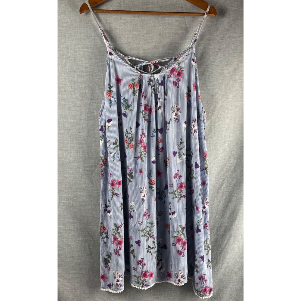 Wallflower Light Blue Stripe With Flowers Dress Size 2X